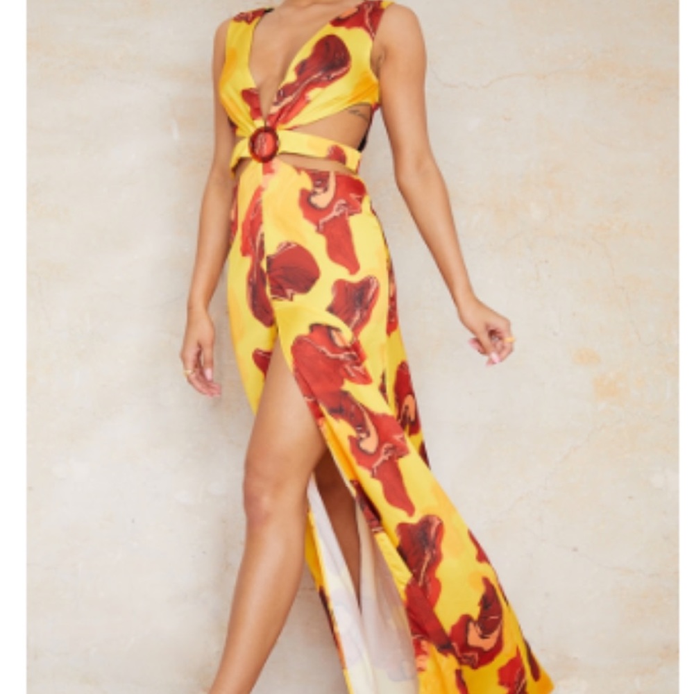 PLT orange ring maxi dress